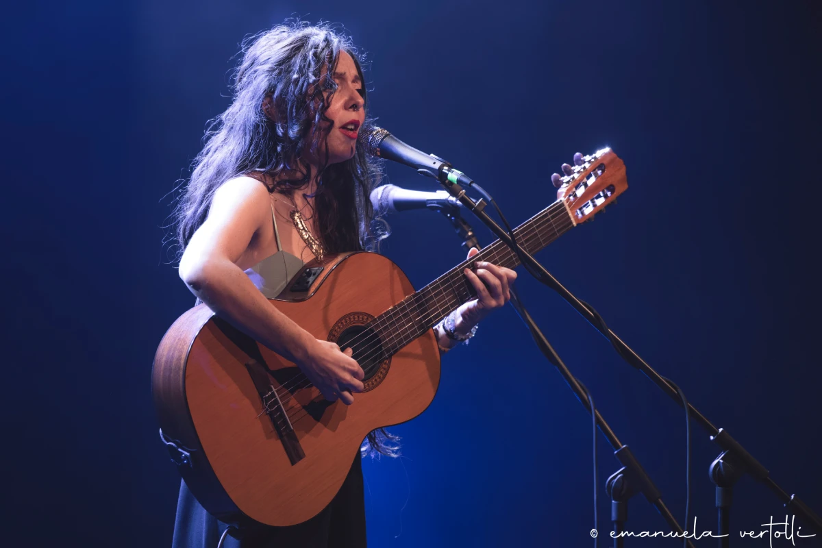 The apulian artist Alessia Tondo during a concert at Officina Pasolini, Rome