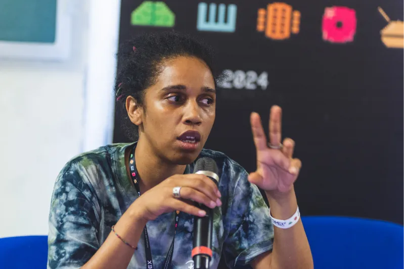 Josie Cipolletta, from Equaly, during a panel at Medimex